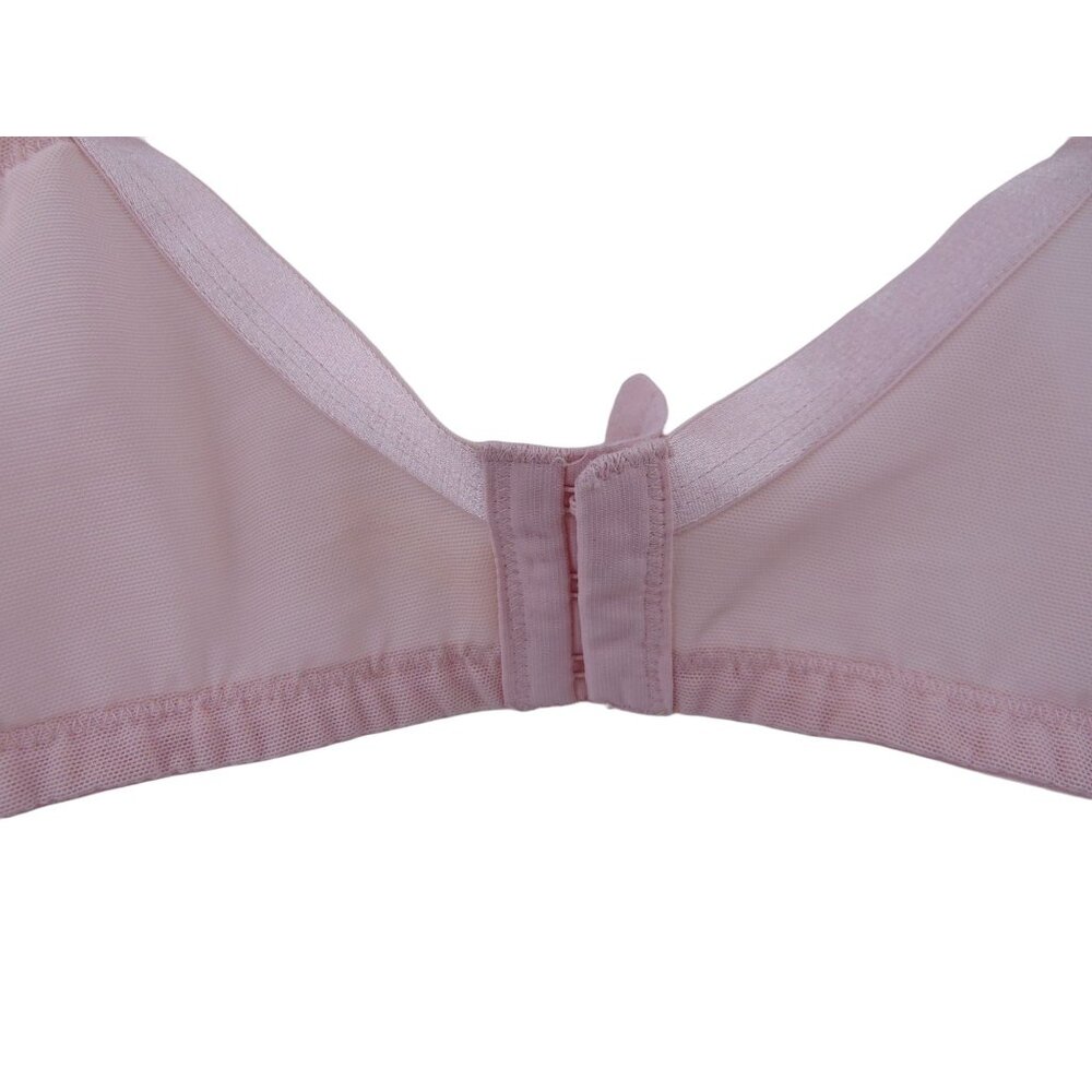 Cacique Light Pink Lace Sheer Bra 42DD 42 DD Unpadded Underwire Floral - Picture 4 of 11